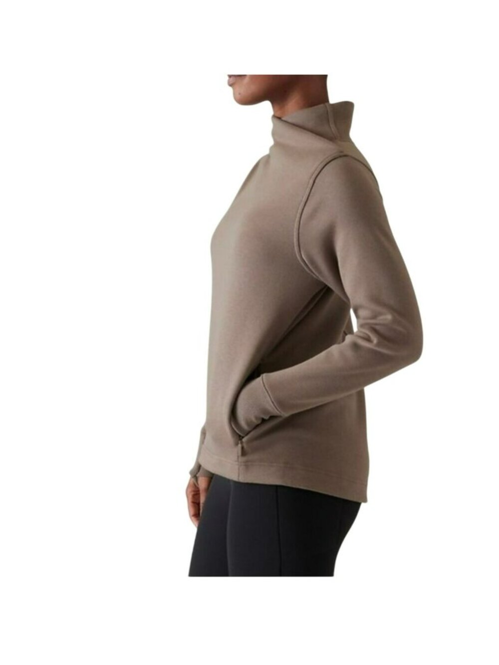 Athleta Cozy Karma II Sweatshirt Womens 2X Gray Long Sleeve Funnel Neck Lounge T - Picture 5 of 10